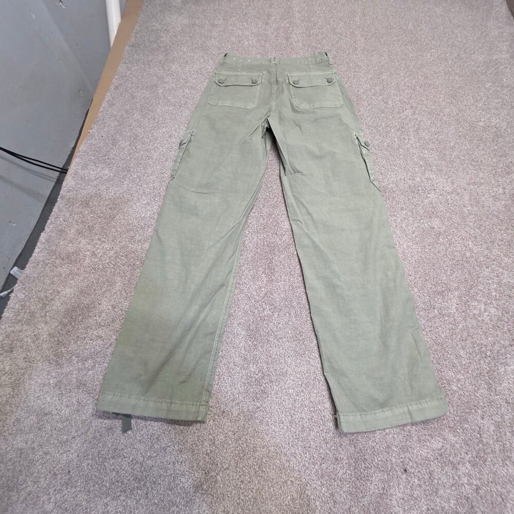 Parachute Baggy Jogger AEO Wide Leg Utility Cargo Pants Sz 2 Olive Green Stretch - Picture 4 of 12